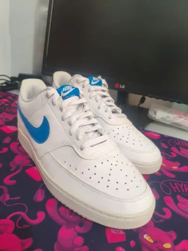 Tênis Nike Court Vision Low | Branco e Azul |Tamanho 43