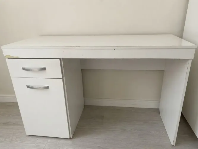 Escrivaninha Mesa Escritório 120cm Branca - MDP
