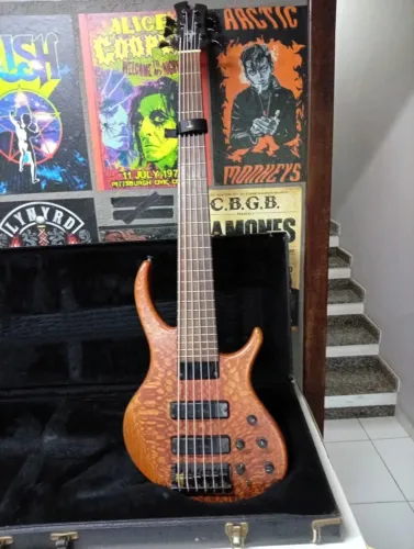Baixo MTD Tobias USA 635-24 6 Cordas - Redwood Burl | Bartolini Custom | Mint