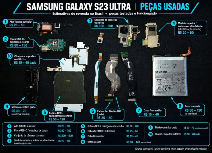 Peças para S23 ULTRA