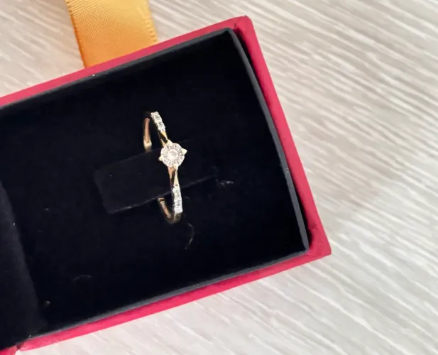 Anel noivado ouro 18k