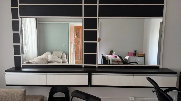 PAINEL COM ESPELHO + RACK ? LINDO E SOFISTICADO
