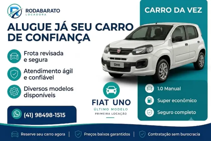 Aluguel Hatch Flex para Uber e 99 - Sem Caução e Sem Cartão de Crédito