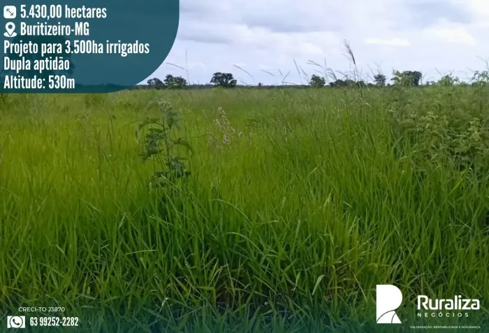 FAZENDA 1.121 ALQUEIRÕES | OUTORGA PARA 3.500 HA DE IRRIGAÇÃO | RIO PARACATU