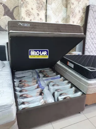 Cama Casal Mercúrio Com Base Baú