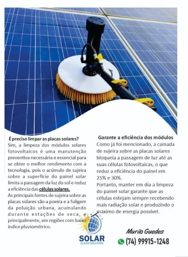 Higienização de Painéis Fotovoltaicos 