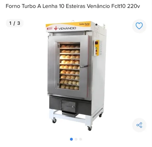 Forno Turbo a Lenha Ciclone 10 Esteiras Venâncio Fclt10