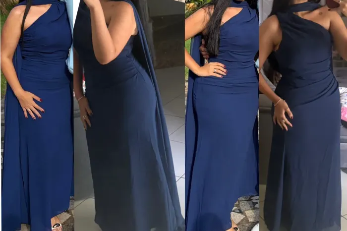 Vestido festa azul marinho M/G