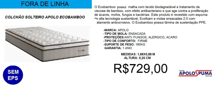 Colchão de solteiro molas ensacadas de otima qualidade - a pronta entrega 