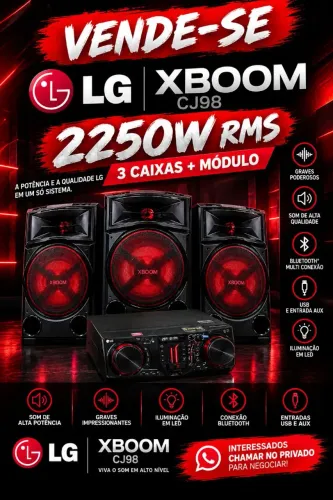 LG XBOOM CJ98 2250W RMS - 3 Caixas + Módulo