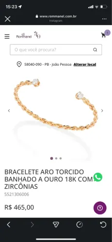 Bracelete banhado a ouro 18k