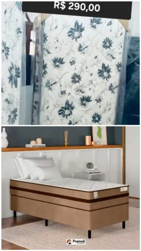 Cama Solteiro Ilheus molas ensacadas 88X188X25 Pluma LEVA 2 OAGA 1 PROMOÇÃO