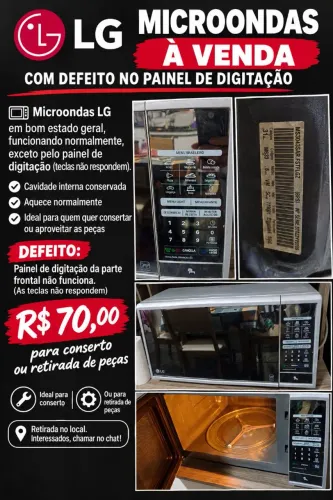 Microondas espelhado LG com defeito