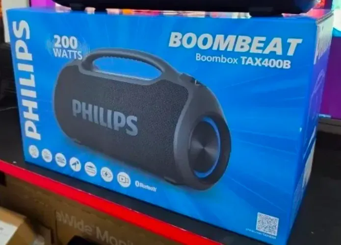 (LACRADA) Caixa de Som Philips, Boombeat / Boombox Bluetooth 200W RMS