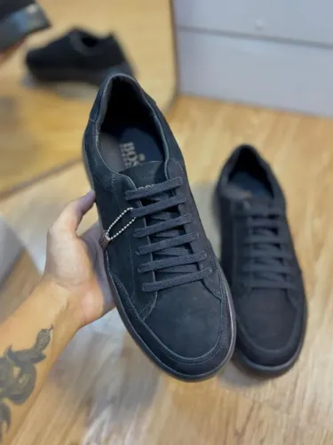 Hugo Boss Couro Masculino Premium Cor: Preto/Preto Nobuck - Disponível 38 AO 43