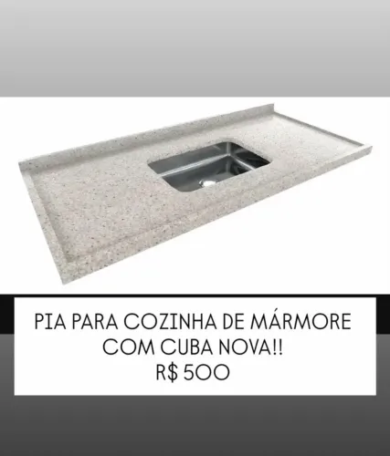 Pia para cozinha de marmore com cuba nova