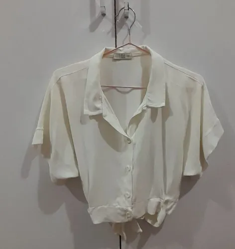 Blusa Cropped Branco tam P/M