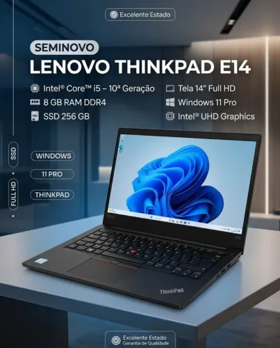 Lenovo ThinkPad E14 - Core i5 10ª Geração - SSD 256GB