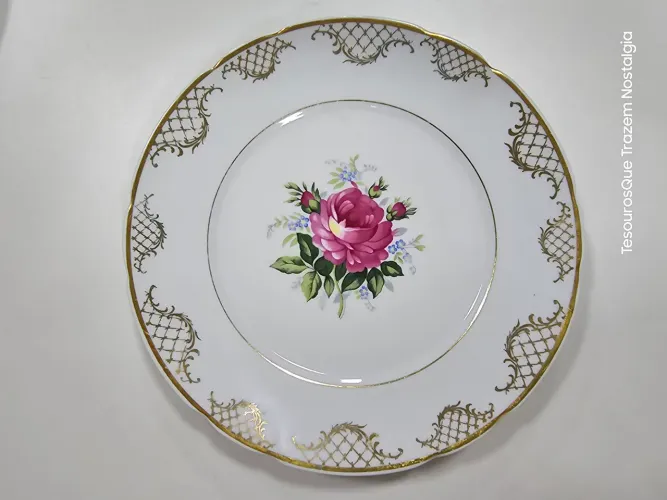 Prato Decorativo Porcelana Real Flor 24cm