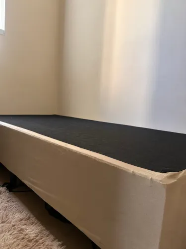 Cama box solteiro bege 