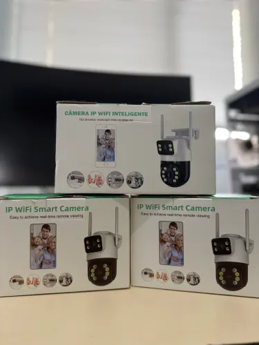Câmera de Segurança Wi-Fi Dupla Lente - Nova