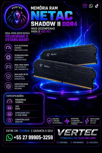 Memória ram NETAC 2x8GB