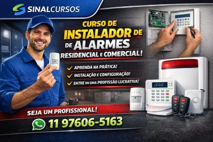 Curso de instalador de alarmes e cercas elétrica - 2 dias - 20 horas R$ 1.500,00