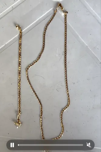 Cordão Magold e pulseira, avaliados no valor de 1980 