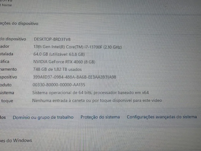 PC GAMER i7 13700f, RTX4060, 64gb