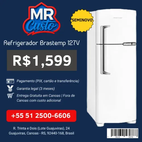 Geladeira Brastemp Seminova | Revisada, Testada e com Garantia | MR Custo