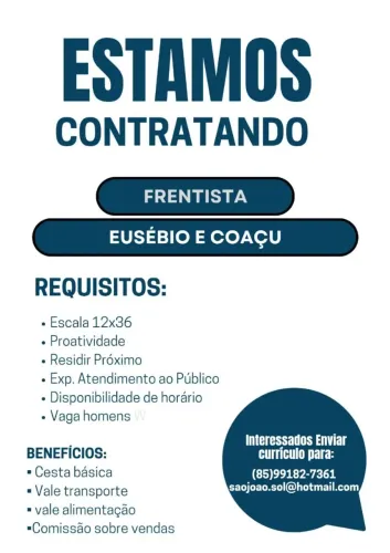 Vagas Frentista Eusébio e Coaçu Fortaleza
