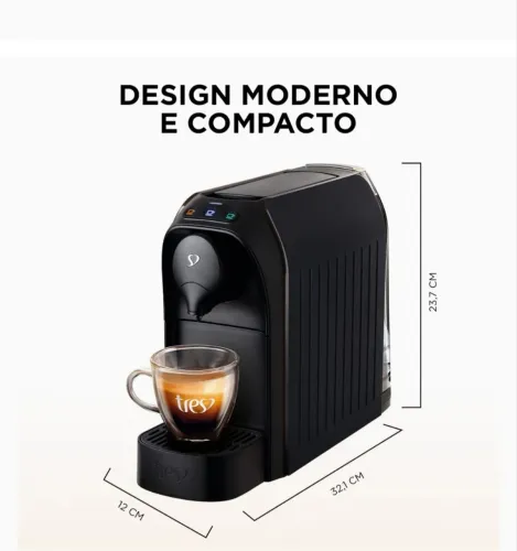 3 Corações TRES Cafeteira Espresso e Multibebida Passione Preta - 127V