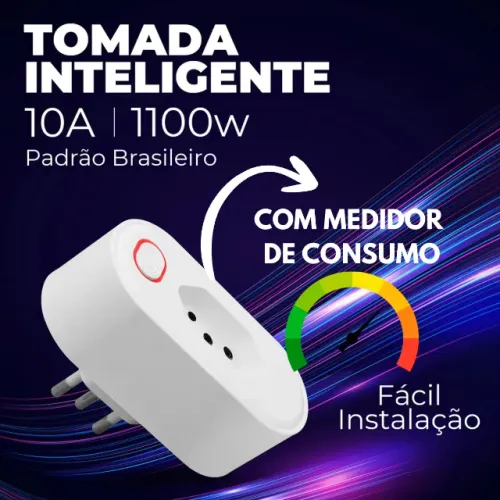 Tomada inteligente smart Wifi 10a com medidor de consumo Ekaza Alexa