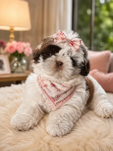 Uma perfeita shih tzu fêmea linhagem chocolate para você e sua família!