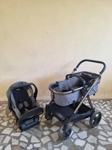 Kit Carrinho System Safety 1st, Discover Trio, com Isofix, 0 a 15kg, Grey Chrome