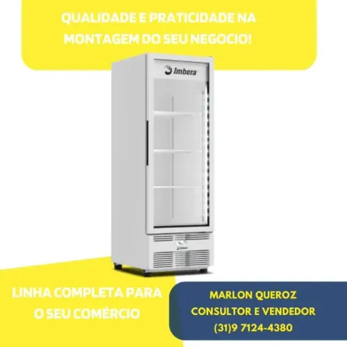 Freezer Vertical Imbera 565L Porta de Vidro