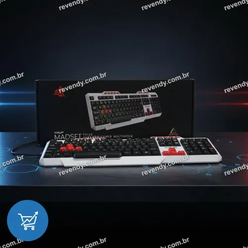 Teclado Gamer Multimídia com Fio KNUP MADSET TE120 LED - Alta Performance
