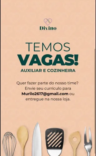 Vaga para auxiliar de cozinha e cozinheira.?