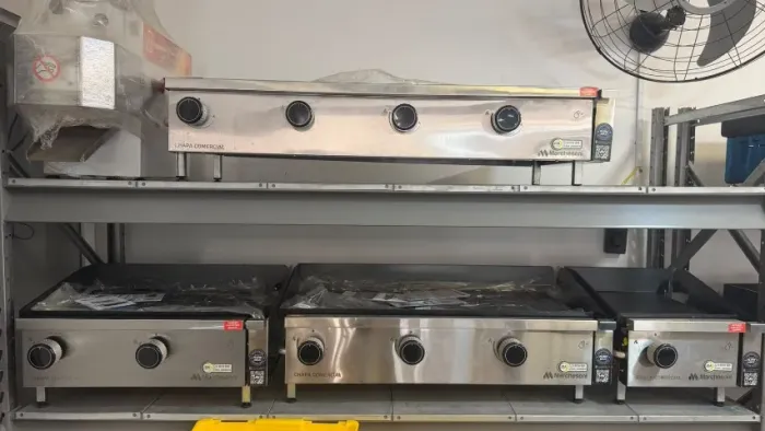 Chapa Comercial a Gás Marchesoni para Hambúrguer - Vários Tamanhos