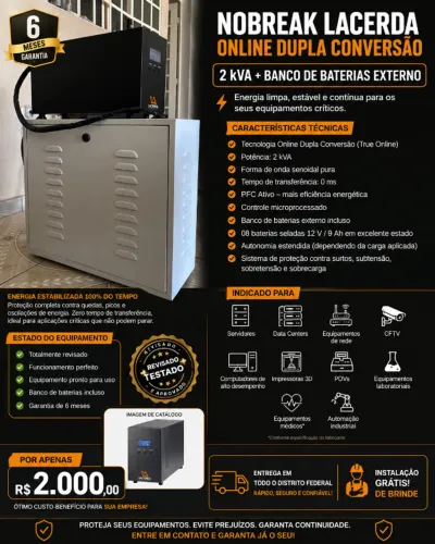 Nobreak 2KVA com banco de baterias 