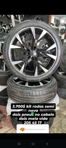 rodas aro 17 5x100 semi novas pneus 205 45 17 dois zero dois meia vida <br><br>
