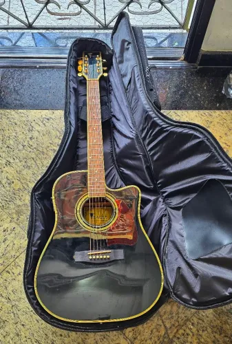 VIOLÃO EAGLE CH889 BK AÇO + CAPA ACOLCHOADA 