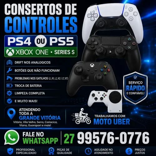 Conserto de controles PS5 PS3 PS4 Xbox 360 Xbox onde e s, faço Remap 