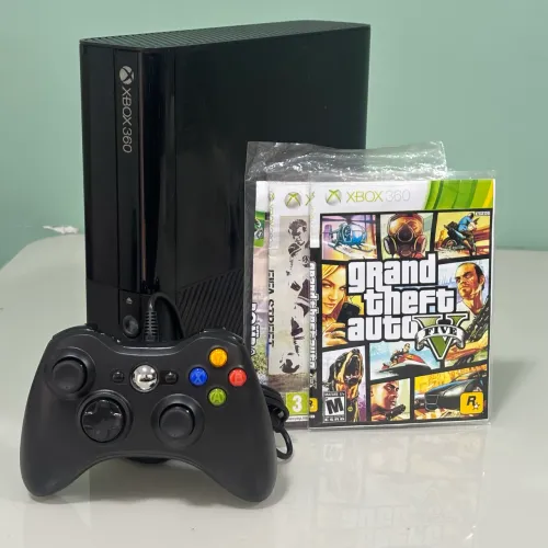 Xbox 360 Super Slim + Controle + 3 Jogos - Pronto para Jogar!