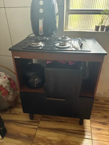 Fogão cooktop com bancada e forninho