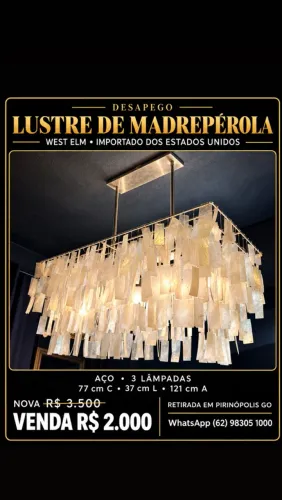 LUSTRE IMPORTADO EM AÇO E MADREPÉROLA