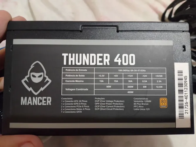 Fonte Mancer Thunder 400W 80 plus bronze