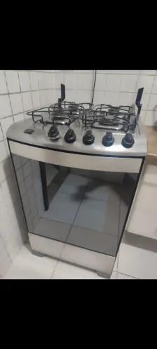 Fogão Brastemp Inox adaptado para gás canalizado