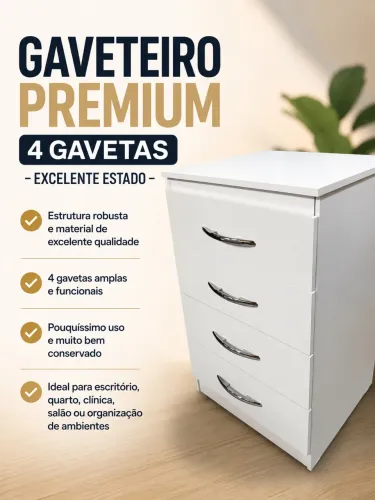 Gaveteiro Premium 4 Gavetas - Excelente Estado
