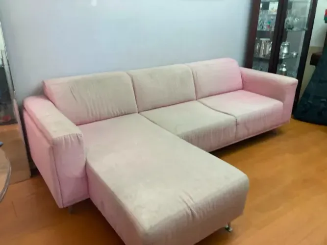 Sofa rosa 3 lugares com chaise - Westwing